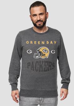 Rückansicht von Re:Covered Green Bay Packers Sweatshirt Herren Grey