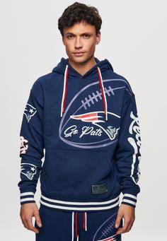 Rückansicht von Re:Covered NFL Patriots Go Pats Hoodie Navy