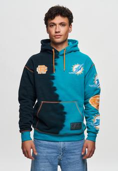 Rückansicht von Re:Covered NFL Dolphins Ink Dye Effect On Hoodie Aqua