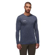 Rückansicht von Mammut Merino Tree Wool FL Langarmshirt Herren marine melange
