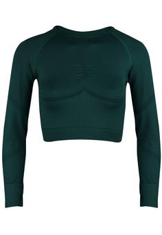 BeShaped Power Up! Langarmshirt Damen Dark green