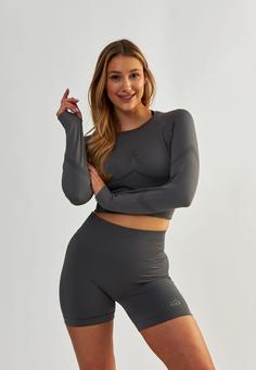 Rückansicht von BeShaped Power Up! Langarmshirt Damen Grey