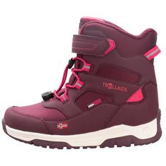 Rückansicht von Trollkids Lofoten Winterschuhe Kinder Burgunderrot/Magenta