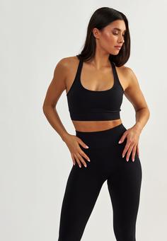 Rückansicht von BeShaped Gym Queen Sport-BH Damen Black