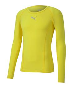 PUMA LIGA Baselayer Longsleeve Funktionsshirt gelbsilber