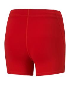 Rückansicht von PUMA Cross the Line Short Running Damen Laufshorts Damen rot