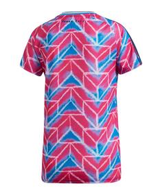 Rückansicht von adidas Human Race Trikot kurzarm Damen Fußballtrikot Damen pinkblau