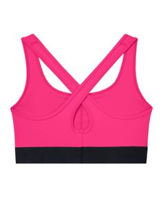 Rückansicht von Under Armour Mid Crossback Sport-BH Damen Sport-BH Damen pinkschwarzweiss