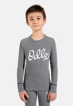 Rückansicht von Odlo ACTIVE WARM ORIGINALS ECO KIDS Funktionsshirt odlo steel grey melange(10183)