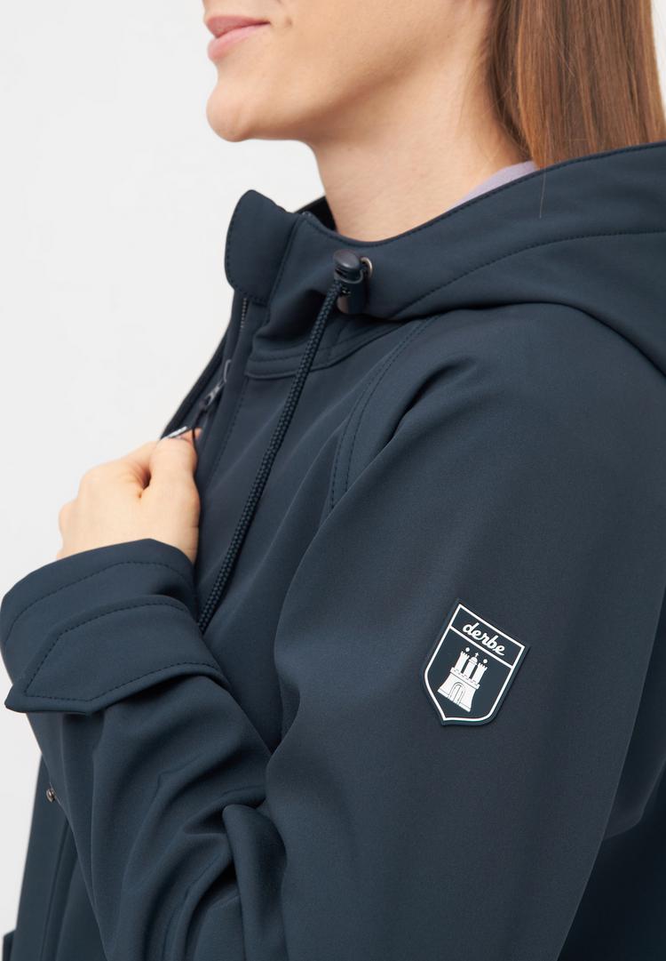Derbe Derbe Island Friese Softshelljacke Damen - Navy/Lavender Gray - 0 | SportScheck