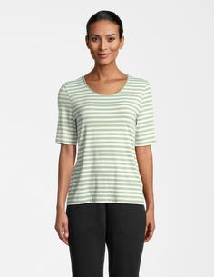 Rückansicht von JOY sportswear ALLISON T-Shirt Damen salbei stripes