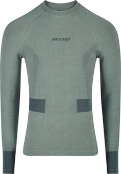 CEP Merino Base Shirt Skiing Longsleeve Skishirt Herren bluegrey/grey