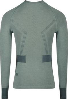 Rückansicht von CEP Merino Base Shirt Skiing Longsleeve Skishirt Herren bluegrey/grey