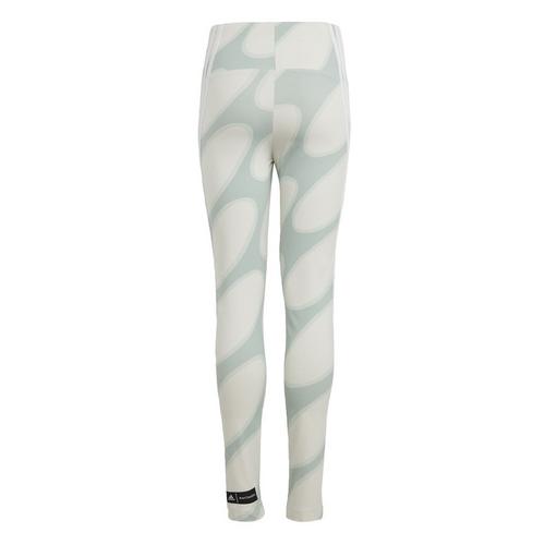 Rückansicht von adidas Marimekko Allover Print Cotton Leggings Freizeithose Kinder Cloud White / Green Tint / Dash Green