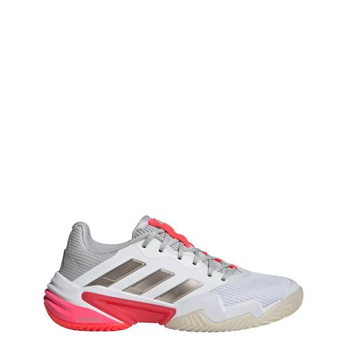 Rückansicht von adidas Barricade 13 Tennisschuh Tennisschuhe Damen Cloud White / Champagne Met. / Lucid Red