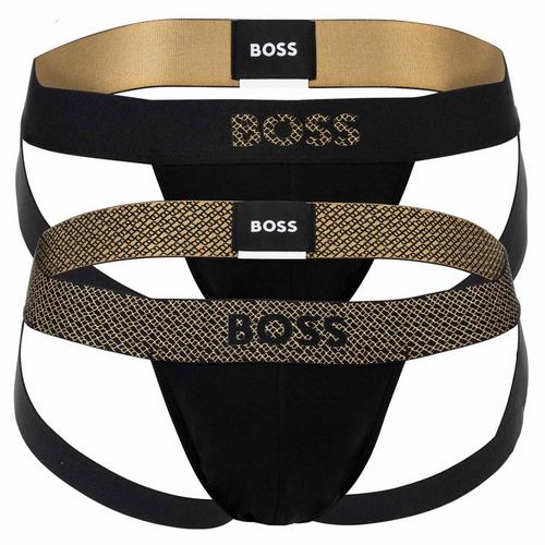 Rückansicht von Boss Jockstrap String Herren Schwarz