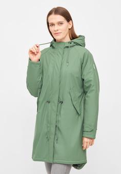 Rückansicht von Derbe Friese Tidaholm Leo Regenjacke Damen Hedge Green/Leo