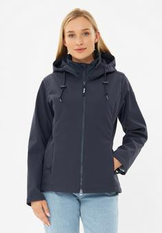 Rückansicht von Derbe Adeby Softshelljacke Damen navy