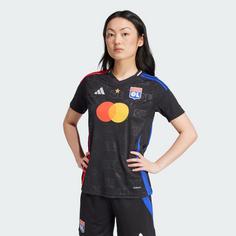 Rückansicht von adidas Olympique Lyon 24/25 Auswärtstrikot Fußballtrikot Damen Black