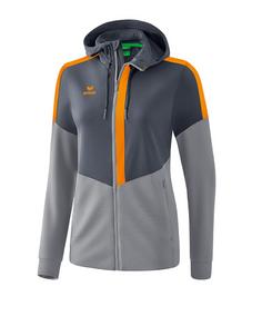 Erima Squad Kapuzen-Trainingsjacke Damen Trainingsjacke Damen grauorange