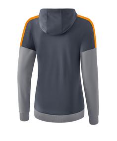 Rückansicht von Erima Squad Kapuzen-Trainingsjacke Damen Trainingsjacke Damen grauorange