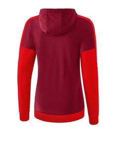 Rückansicht von Erima Squad Kapuzen-Trainingsjacke Damen Trainingsjacke Damen rot