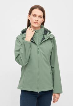 Rückansicht von Derbe Adeby Softshelljacke Damen Hedge Green/Deep Forest