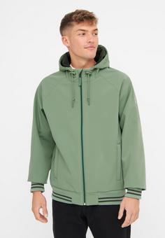 Rückansicht von Derbe Helgoby Softshelljacke Herren Hedge Green/Deep Forest