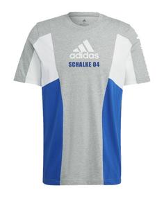 adidas FC Schalke 04 Colorblock T-Shirt Fußballtrikot grau