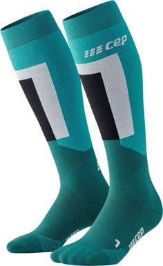 CEP KNEE HIGH SKIING THERMO KOMPRESSION Skisocken Herren turquoise/green