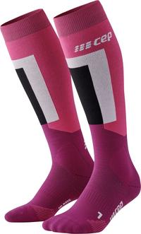 CEP KNEE HIGH SKIING THERMO KOMPRESSION Socken Damen - pink/purple