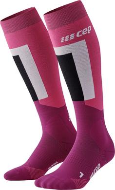 CEP KNEE HIGH SKIING THERMO KOMPRESSION Skisocken Damen pink/purple