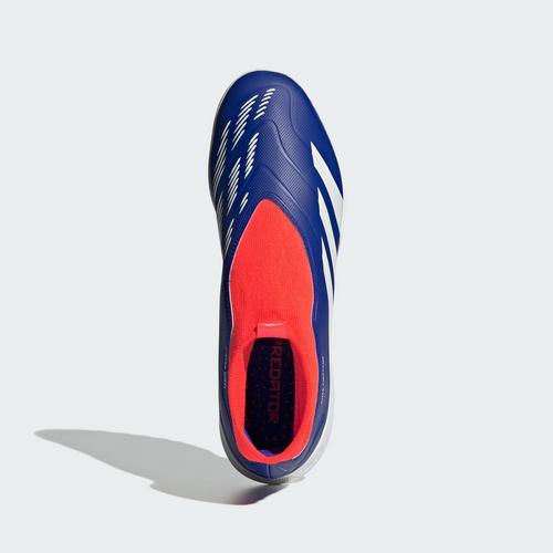 Rückansicht von adidas Predator League Laceless TF Fußballschuh Fußballschuhe Lucid Blue / Cloud White / Solar Red