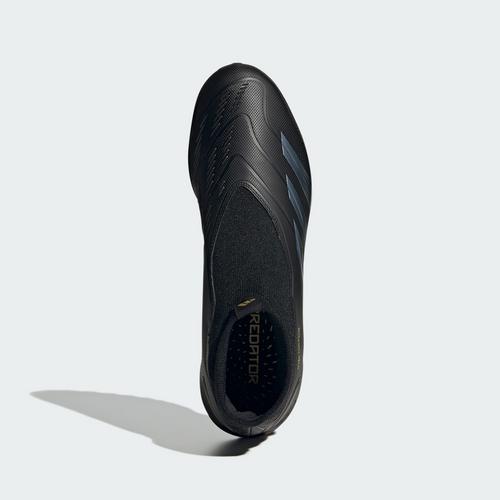 Rückansicht von adidas Predator League Laceless TF Fußballschuh Fußballschuhe Core Black / Carbon / Gold Metallic