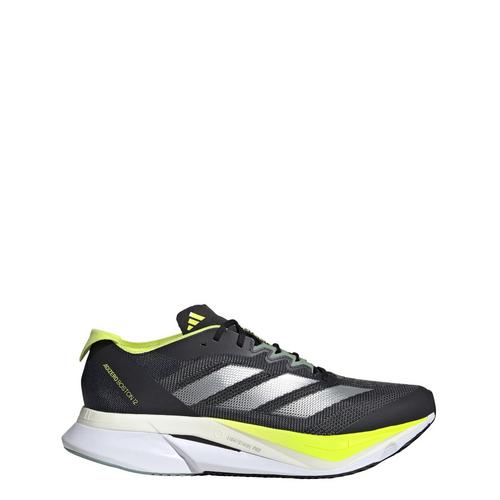 Rückansicht von adidas Adizero Boston 12 Laufschuh Laufschuhe Aurora Ink / Silver Metallic / Pulse Lime