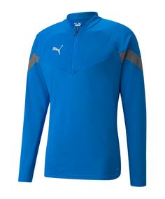 PUMA teamFINAL Training 1/4 Zip Sweatshirt Funktionssweatshirt Herren gruenschwarzsilber