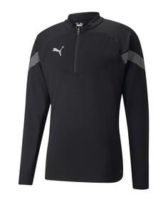 PUMA teamFINAL Training 1/4 Zip Sweatshirt Funktionssweatshirt Herren schwarzgrausilber