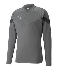 PUMA teamFINAL Training 1/4 Zip Sweatshirt Funktionssweatshirt Herren grauschwarzsilber