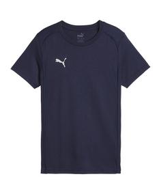 PUMA teamFINAL Casuals T-Shirt Kids Fußballshorts Kinder dunkelblausilber