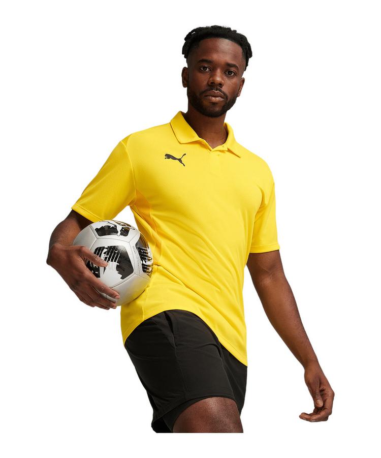 PUMA PUMA teamGOAL Polo Poloshirt Herren - gelbschwarzgelb - 1 | SportScheck