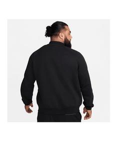 Rückansicht von Nike Tech Fleece Bomber Jacke Sweatjacke Herren schwarzschwarz