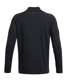 Rückansicht von Under Armour CG Rush Seamless Mock Sweatshirt Laufshirt Herren schwarz