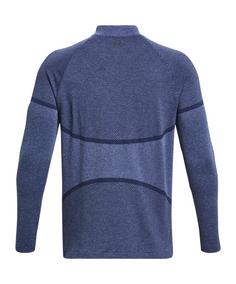 Rückansicht von Under Armour CG Rush Seamless Mock Sweatshirt Laufshirt Herren blau