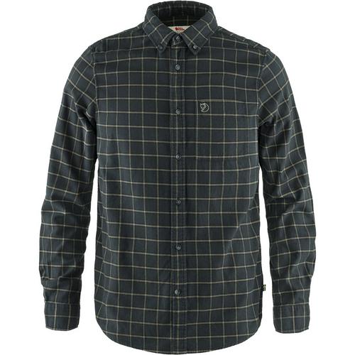 Rückansicht von FJÄLLRÄVEN Övik Flannel Langarmshirt Herren Dunkelgrau