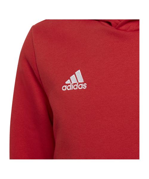 Rückansicht von adidas Entrada 22 Hoody Kids Funktionssweatshirt Kinder rotweiss