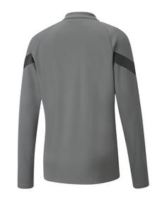 Rückansicht von PUMA teamFINAL Training 1/4 Zip Sweatshirt Funktionssweatshirt Herren grauschwarzsilber