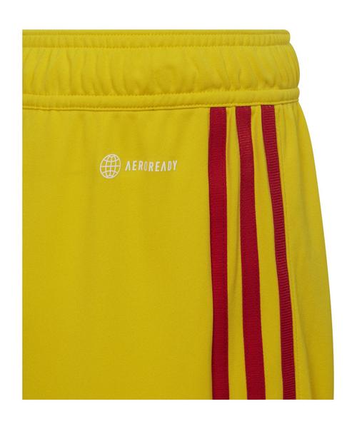 Rückansicht von adidas Tiro 23 Short Kids Fußballshorts Kinder gelbrot