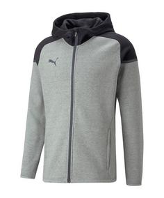 PUMA teamCUP Casuals Kapuzenjacke Trainingsjacke Herren grau