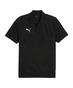 PUMA teamFINAL Casuals Poloshirt Fußballtrikot Herren schwarzsilber