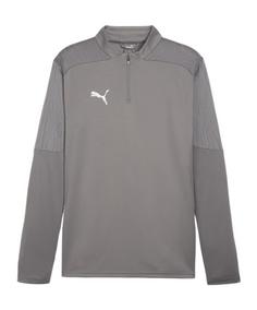 PUMA teamFINAL Training 1/4 Zip Sweatshirt Fußballtrikot Herren grausilber